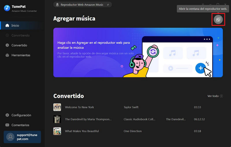 Visita el reproductor web de Amazon Music