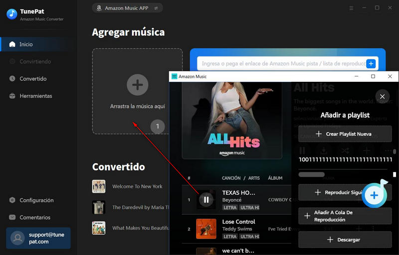 arrastra música de amazon a TunePat