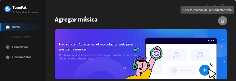 Abra la ventana del reproductor web