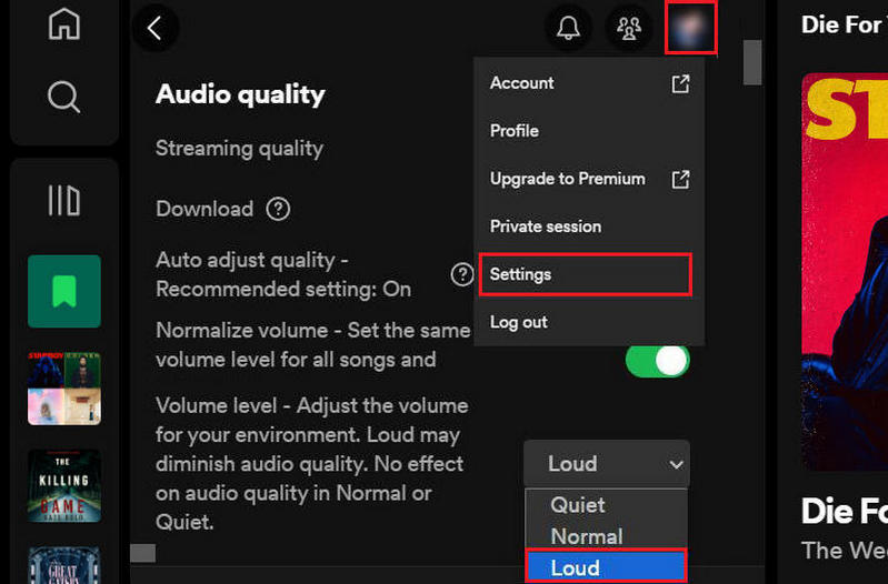 adjust volume level on desktop