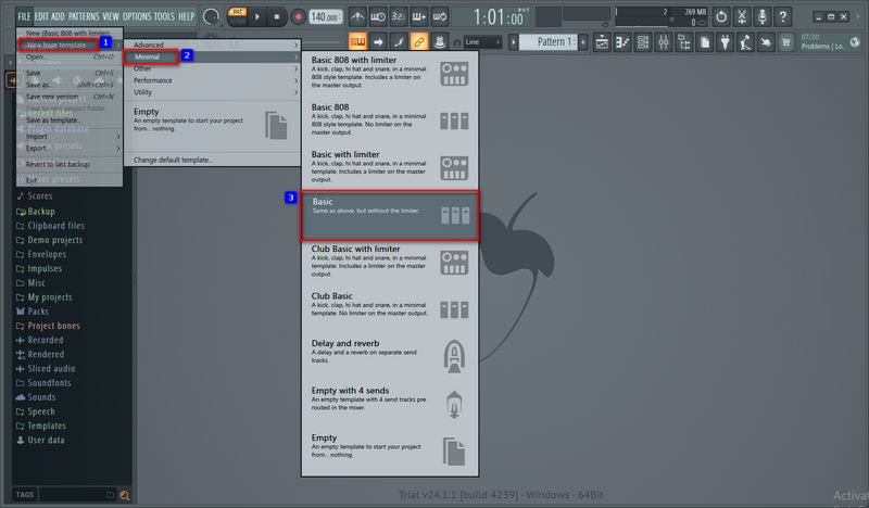 new project on FL Studio