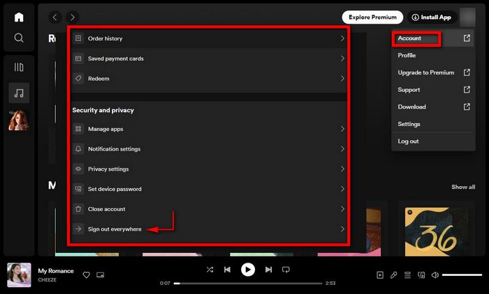 spotify sign out everywhere