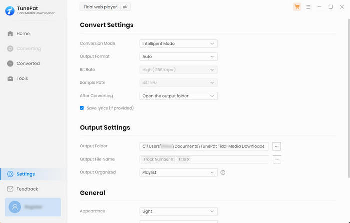 Customize output settings