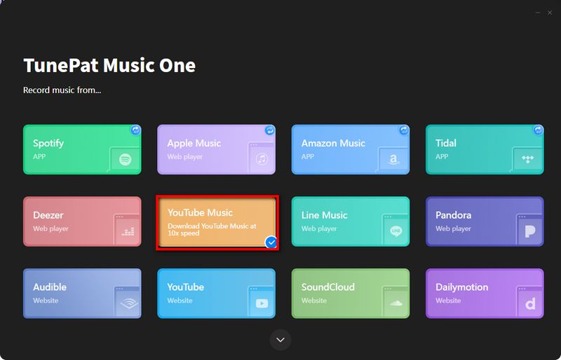 choose youtube music entrance