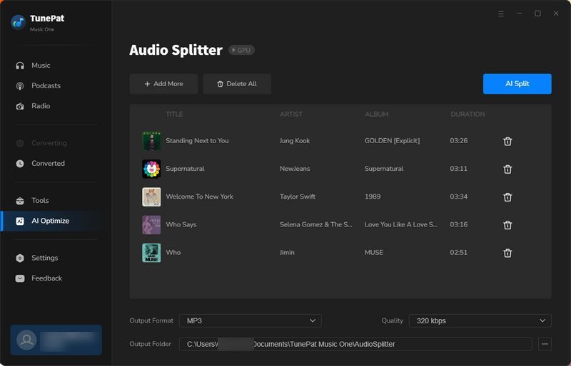 TunePat AI Audio Splitter