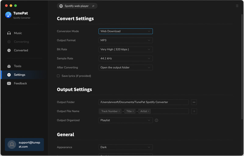 Customize output settings