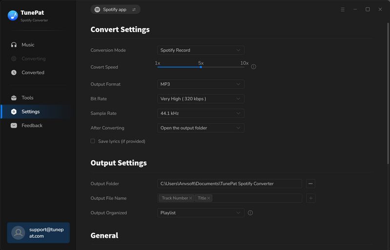 customize the settings