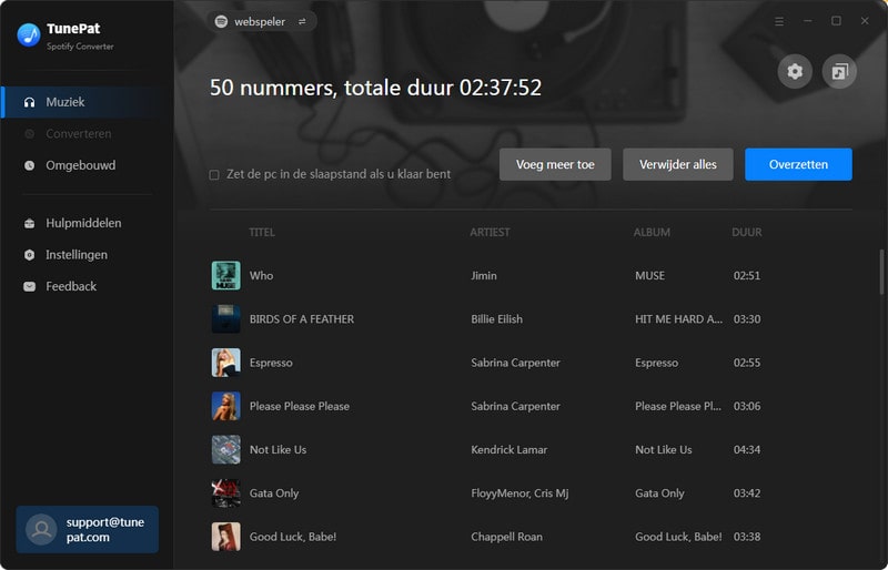 converteer spotify naar 320 kbps mp3